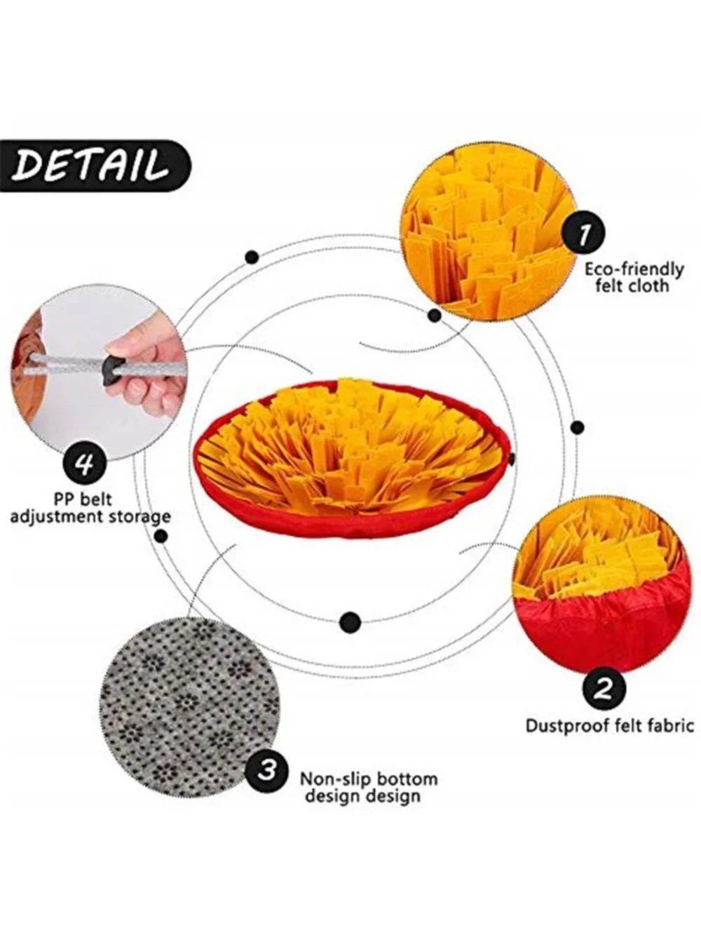 New Pet Snuffle Mat for Dogs, Interactive Feed Game for Boredom, Encourages